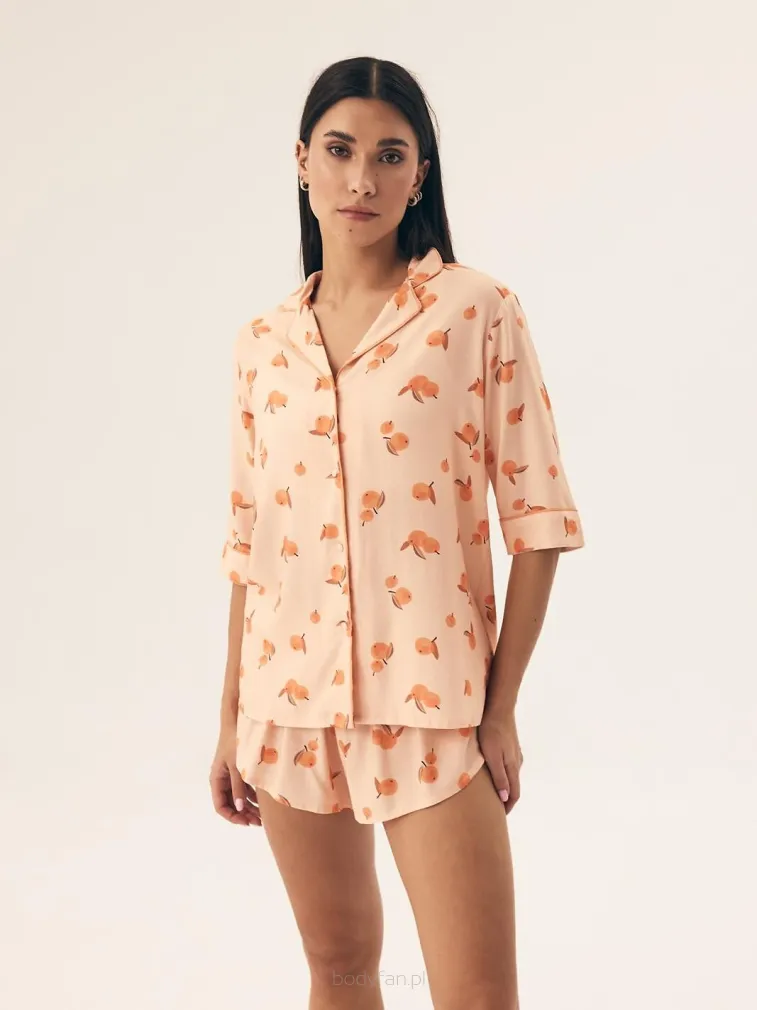 Rozpinana piżama damska z krótkimi spodenkami Henderson Ladies 42686 Naranja