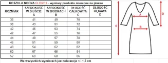 Koszulka nocna z jedwabiu wiskozowego Mewa Flores 6522 - 6