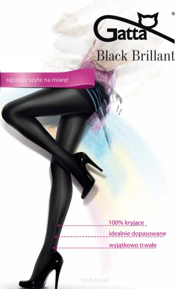 Rajstopy damskie Gatta Black Brillant S–XL kryjące z połyskiem