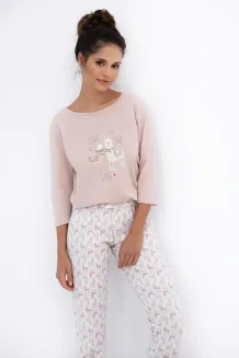 Piżama damska Sensis Milani 3/4 bawełniana z nadrukiem lama S–XL - 3