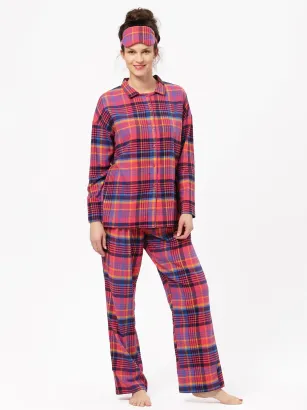 Piżama damska flanelowa Key LNS 483 S-XL