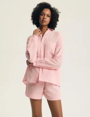 Letni komplet piżama rozpinana Henderson Ladies 44493 Eleni  S-3XL Muślin