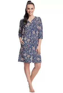 Szlafrok damski bawełniany na zamek Luna 390 3XL - 9