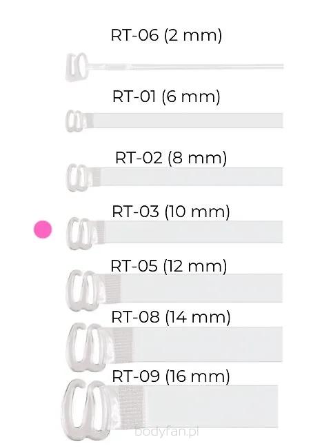Silikonowe ramiączka do stanika szerokość 10 mm Julimex RT 03