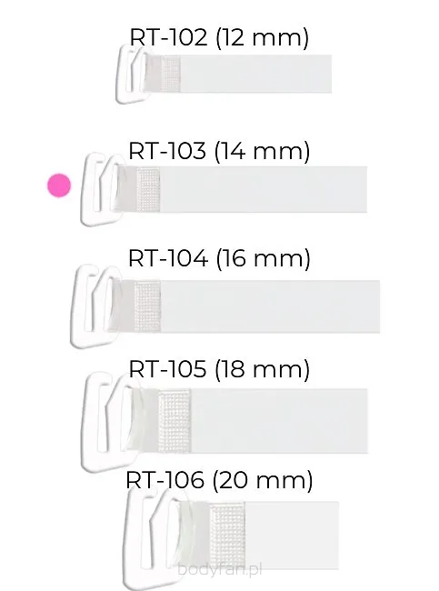 Ramiączka silikonowe z metalowym zaczepem 14 mm Julimex RT 103