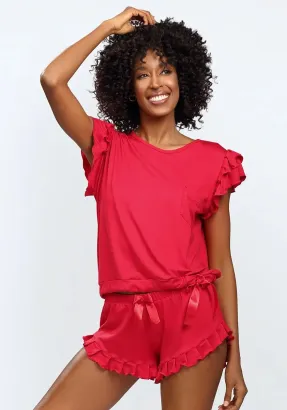 Piżama z falbankami DKaren Lulu S-XL