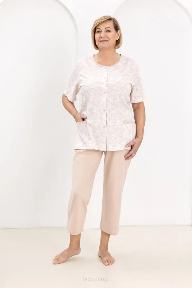 Piżama damska Regina 738 bawełniana 7/8 plus size 2XL–3XL