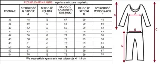 Bawełniana piżama Anna 6566 rozmiary 36-54 - 6