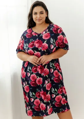 Koszula nocna w róże Taro Claire 3358 2XL-3XL