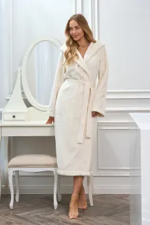 Szlafrok damski długi z kapturem L&L 2602 Honey S-XL - 14