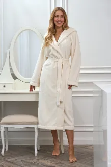 Szlafrok damski długi z kapturem L&L 2602 Honey S-XL - 15