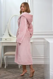 Szlafrok damski długi z kapturem L&L 2602 Honey S-XL - 4