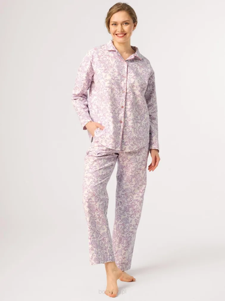 Flanelowa piżama damska rozpinana Key LNS 406 S-XL