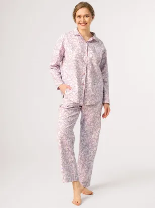 Flanelowa piżama damska rozpinana Key LNS 406 S-XL