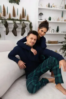 Piżama damska Sensis Cassandra granatowo-zielona bawełniana S–XL - 8