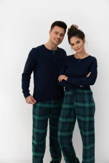 Piżama damska Sensis Cassandra granatowo-zielona bawełniana S–XL - 9