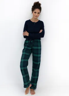 Piżama damska Sensis Cassandra granatowo-zielona bawełniana S–XL - 6