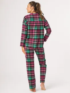 Flanelowa piżama damska rozpinana Key LNS 414 S-XL - 2