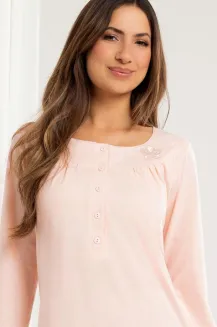 Koszula nocna Regina 016 bawełniana z haftem zapinana 3XL-4XL - 4