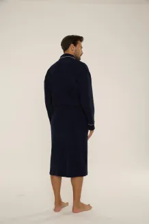 Szlafrok kąpielowy męski frotte De Lafense Laurent granatowy M-2XL - 4