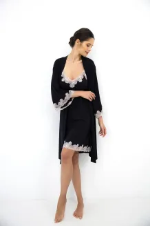 Elegancki szlafrok z koronką Sensis Dione XS-XL - 3