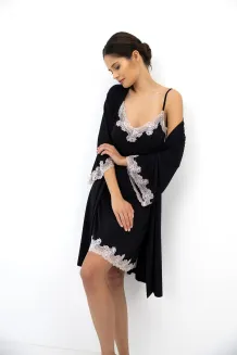 Elegancki szlafrok z koronką Sensis Dione XS-XL - 7