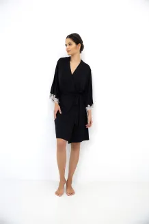 Elegancki szlafrok z koronką Sensis Dione XS-XL - 11