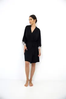 Elegancki szlafrok z koronką Sensis Dione XS-XL - 12