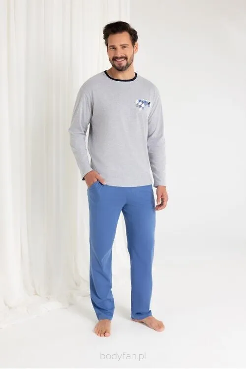 Piżama męska Regina 484 bawełniana z kieszeniami 2XL-3XL