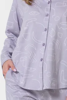 Piżama damska Leveza 1784 Marcelina dł/r S-XL rozpinana - 5
