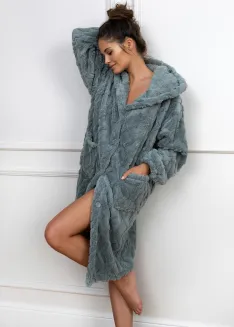Szlafrok damski na guziki Sensis Grethen S-XL - 2