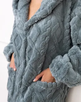 Szlafrok damski na guziki Sensis Grethen S-XL - 5