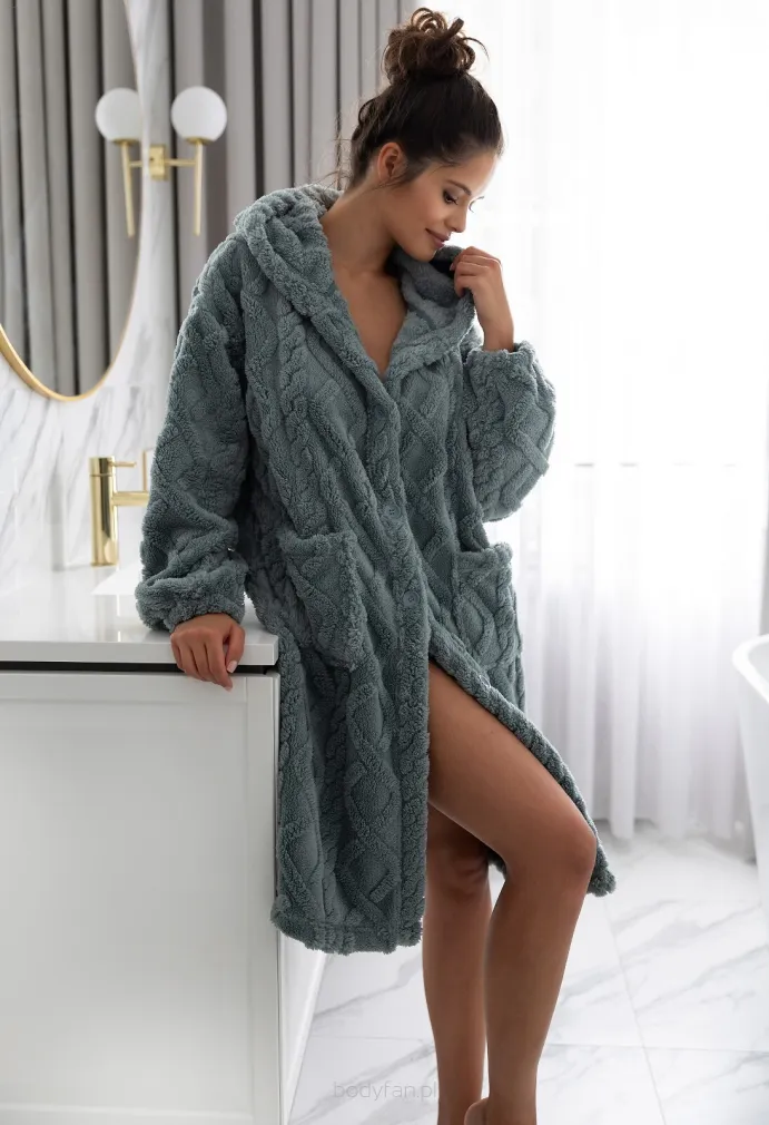 Szlafrok damski na guziki Sensis Grethen S-XL