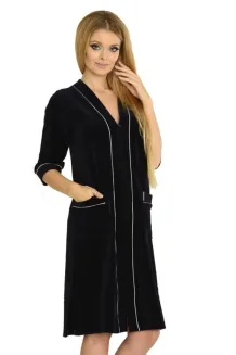 Szlafrok De Lafense 352 Zamek Welur 4XL-5XL damski - 3