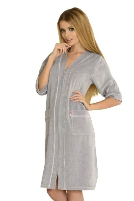 Szlafrok De Lafense 352 Zamek Welur 4XL-5XL damski