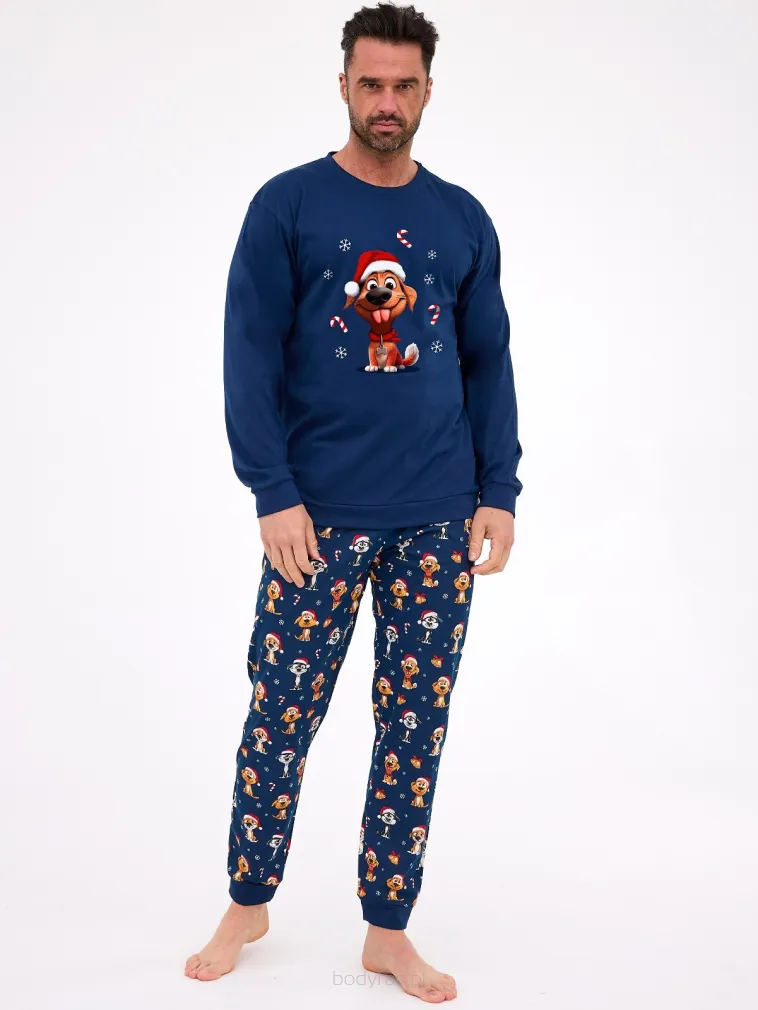 Piżama Cornette 115/294 Dog dł/r Christmas S-2XL męska