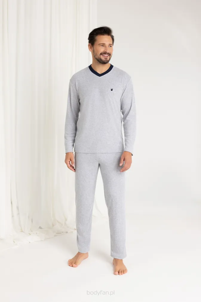 Piżama męska Regina 489 frotte ciepła bawełniana M–XL