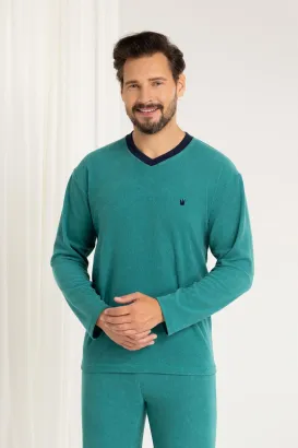 Piżama męska Regina 489 frotte ciepła bawełniana M–XL