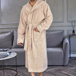 Szlafrok kąpielowy męski frotte z kapturem L&L 2104 M-2XL
