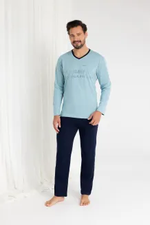 Piżama męska Regina 495 bawełniana z napisem Positive 2XL–3XL - 7