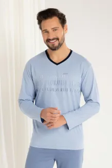 Piżama męska Regina 495 bawełniana z napisem Positive 2XL–3XL - 3