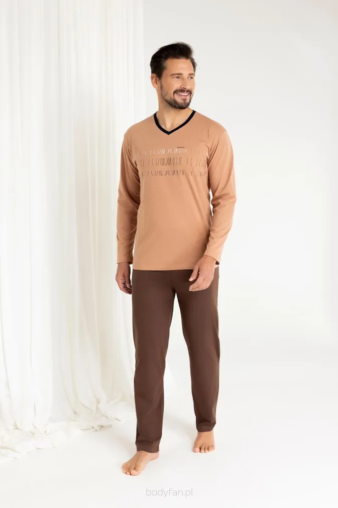 Piżama męska Regina 495 bawełniana z napisem Positive 2XL–3XL
