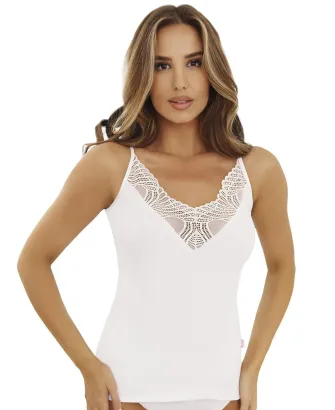 Koszulka top wąskie ramiączka koronka Emili Oda 2XL