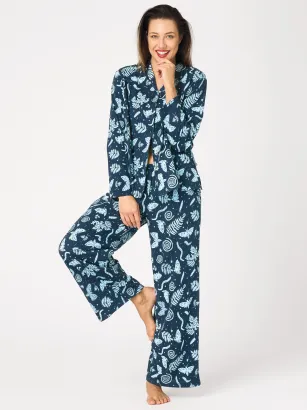 Piżama damska rozpinana Key LNS 533 S-XL