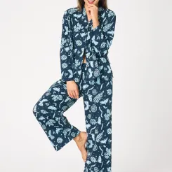 Piżama damska rozpinana Key LNS 533 S-XL