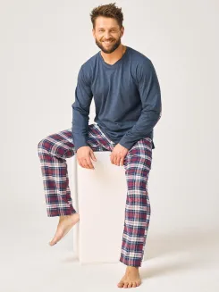 Piżama męska spodnie flanelowe Key MNS 410 M-2XL - 2
