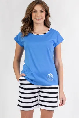 Piżama damska truskawka Regina 697 S-XL bawełna