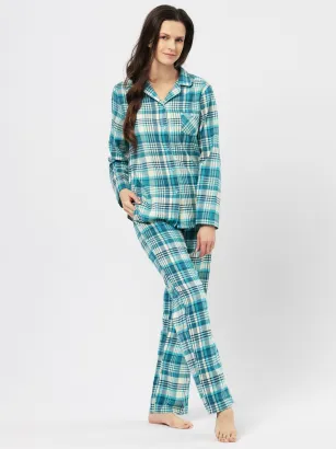 Piżama damska flanelowa Key LNS 471 S-XL