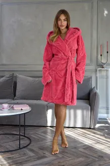 Szlafrok damski z kapturem L&L 2632 Elodie XS-XL - 2