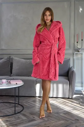 Szlafrok damski z kapturem L&L 2632 Elodie XS-XL